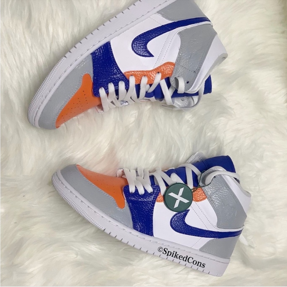 Custom Blue Orange & Gray Jordan 1